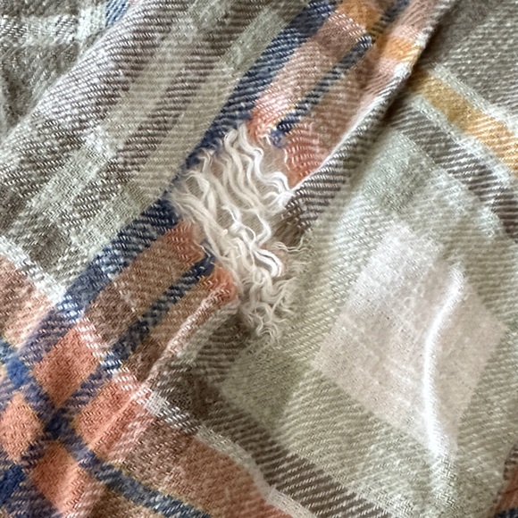 American Eagle Outfitters Plaid Button Down Shirt in Green and Orange - Picture 4 of 5